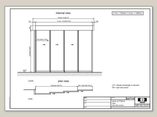 E-TTSA-R, view with side screen